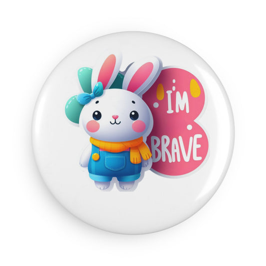 "Spark Joy Magnets: Positive Affirmations for Kids" , gift for kids, "I'm brave" Button Magnet, Round (1 & 10 pcs)